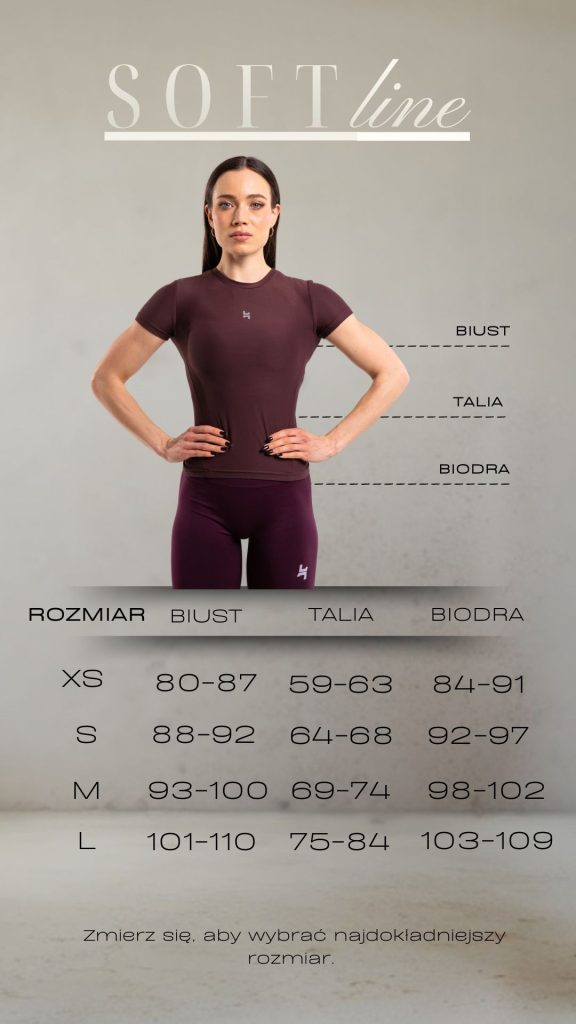 Tabela rozmiarów do koszulek sportowych damskich